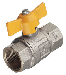 Кран шаровой газовый Tiemme 3/4 ВР(г) х 3/4 ВР(г) бабочка - фото 1