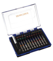 Набор бит Практика (779-004) PH/PZ/SL/TORX/HEX/Tri-Wing 25/50 мм с магнитным держателем (35 шт.) - фото 1