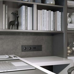 Накладка для компьютерной розетки Werkel Hammer черная 2хRJ45 (a052048) - фото 2