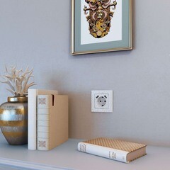 Накладка для розетки Werkel Hammer белая с 2хUSB-А (a052037) - фото 2