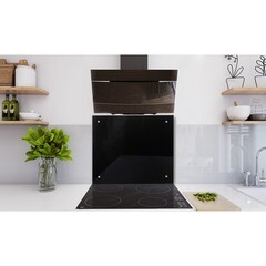 Панель стеновая закаленное стекло для кухни 500х600х4 мм черная - фото 2