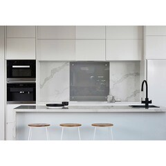 Панель стеновая закаленное стекло для кухни 600х600х4 мм темно-серая - фото 2