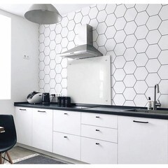 Панель стеновая закаленное стекло для кухни 600х600х4 мм белая - фото 2