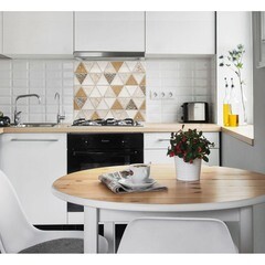 Панель стеновая закаленное стекло для кухни 500х600х4 мм треугольная плитка - фото 2