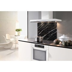 Панель стеновая закаленное стекло для кухни 500х600х4 мм черно-белый мрамор - фото 2