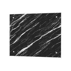 Панель стеновая закаленное стекло для кухни 500х600х4 мм черно-белый мрамор - фото 1