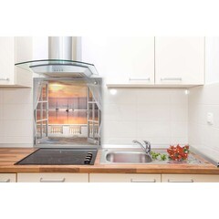 Панель стеновая закаленное стекло для кухни 600х600х4 мм бухта из окна - фото 2