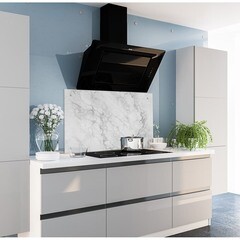 Панель стеновая закаленное стекло для кухни 900х500х4 мм мрамор белый - фото 2