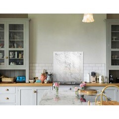 Панель стеновая закаленное стекло для кухни 600х600х4 мм мрамор белый - фото 2