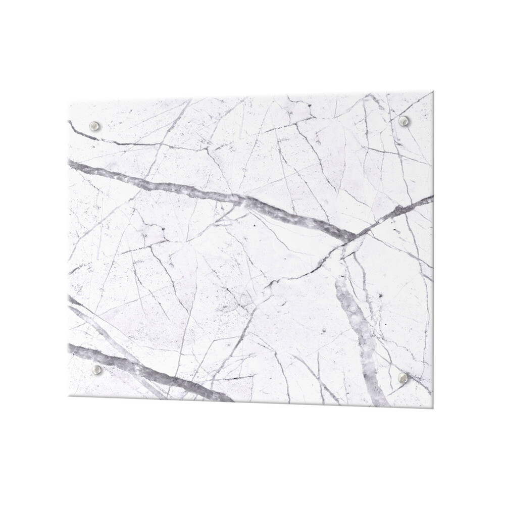 Панель стеновая закаленное стекло для кухни 500х600х4 мм каррарский мрамор