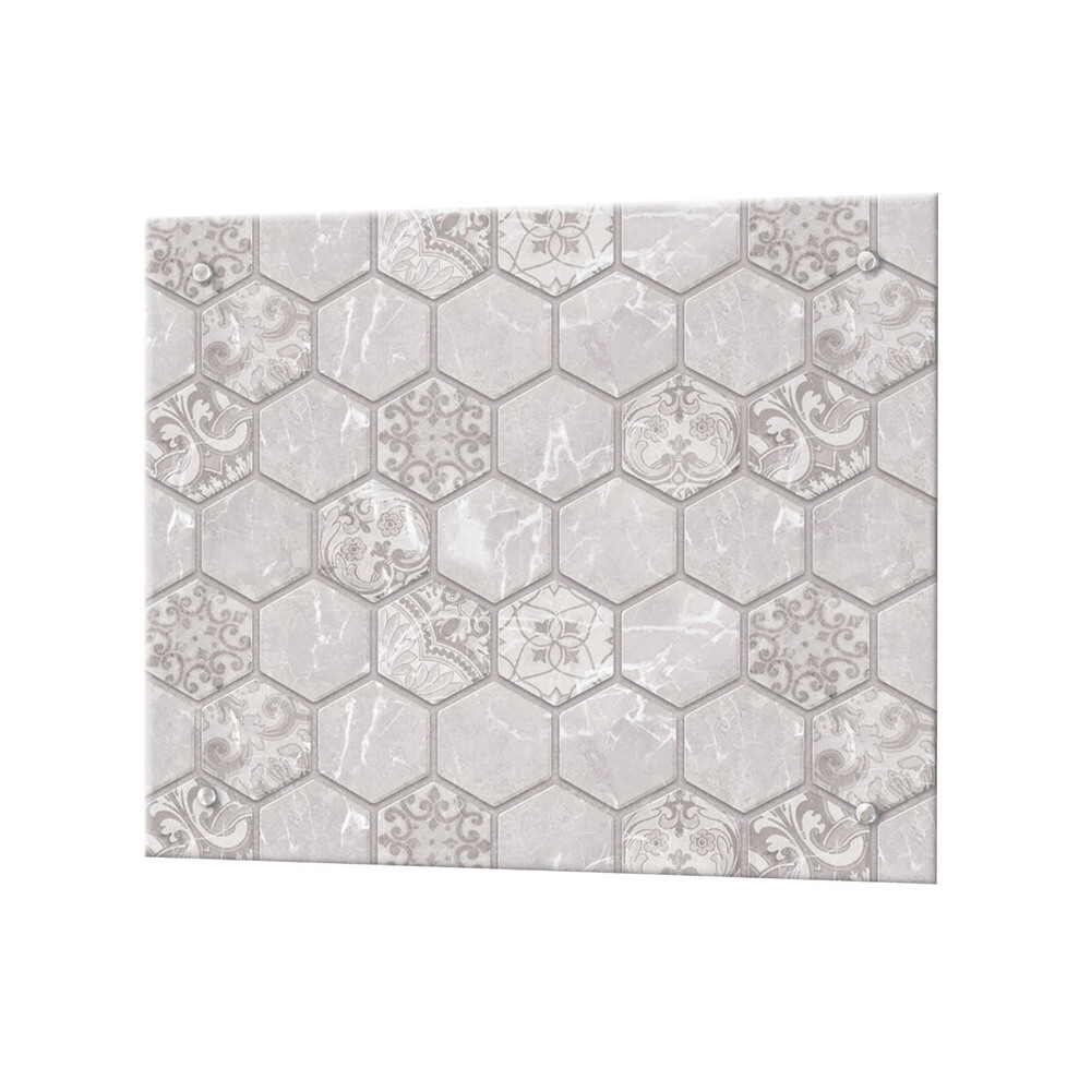 Панель стеновая закаленное стекло для кухни 500х600х4 мм византийская плитка