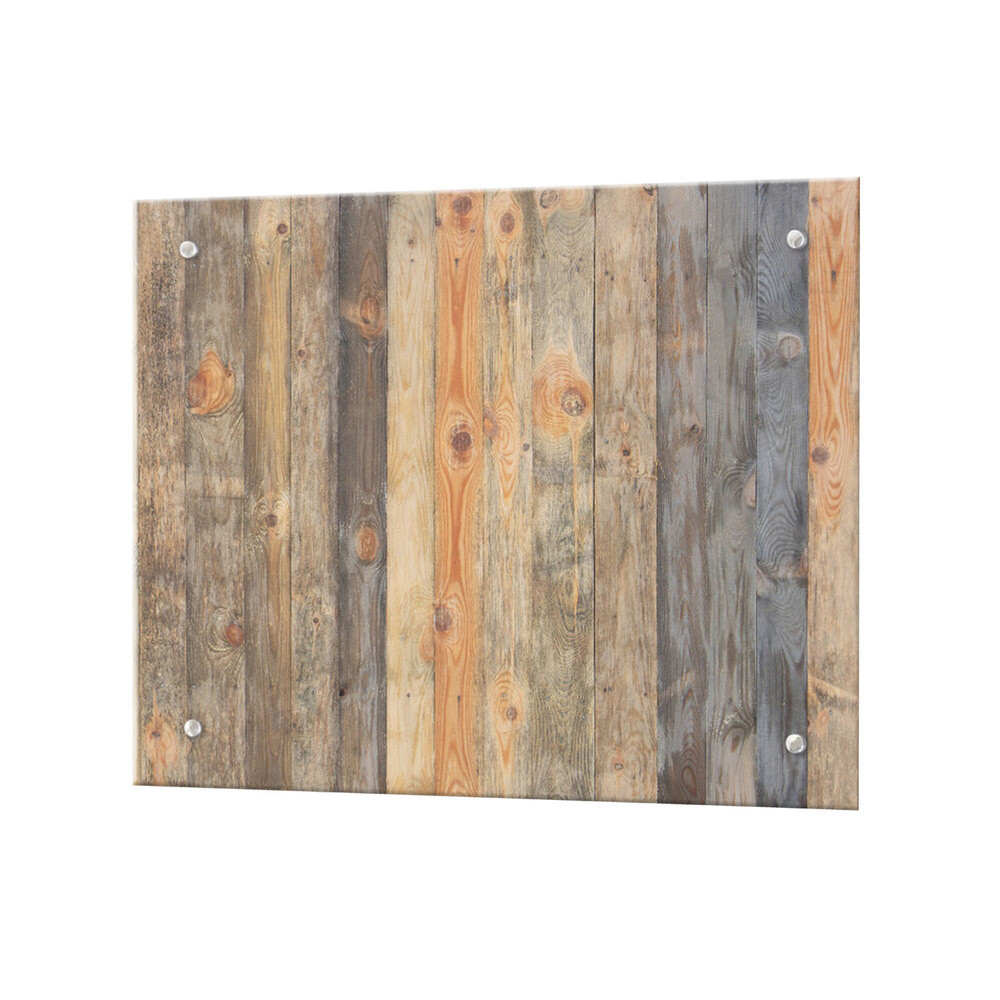 Панель стеновая закаленное стекло для кухни 500х600х4 мм древесная стена