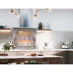 Панель стеновая закаленное стекло для кухни 500х600х4 мм бухта из окна - фото 2