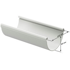 Желоб водосточный Docke Lux пластиковый d140 мм 3 м графитовый серый RAL 7024 - фото 2