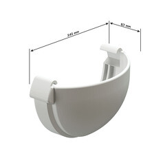 Заглушка желоба Docke Lux пластиковая d140 мм графитовый серый RAL 7024 - фото 2