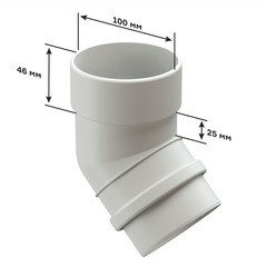 Колено трубы Docke Lux пластиковое d100 мм 45° графитовый серый RAL 7024 - фото 2