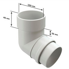 Колено трубы Docke Lux пластиковое d100 мм 72° графитовый серый RAL 7024 - фото 2