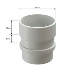 Муфта водосточной трубы Docke Lux пластиковая соединительная d100 мм графитовый серый RAL 7024 - фото 2