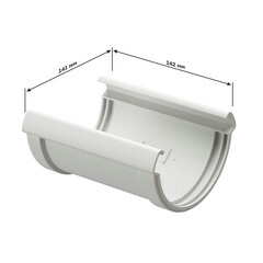 Соединение желоба Docke Lux пластиковое d140 мм графитовый серый RAL 7024 - фото 2