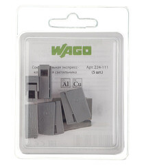 Клемма на 2 провода Wago 224-111 0,5-2,5 кв.мм с пастой для светильника (5 шт.) (2580/224-111) - фото 2