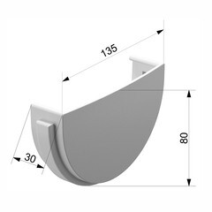 Заглушка желоба пластиковая d120 мм Docke Standard светло-коричневая RAL 8017 - фото 2