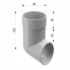 Колено стока пластиковое d80 мм Docke Standard пломбир RAL 9003 - фото 3