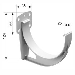 Кронштейн желоба пластиковый d120 мм Docke Standard пломбир RAL 9003 - фото 2