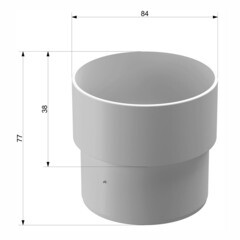 Муфта водосточной трубы пластиковая d80 мм Docke Standard светло-коричневая RAL 8017 - фото 2