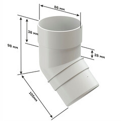 Колено трубы Docke Premium пластиковое d85 мм 45° пломбир RAL 9003 - фото 3