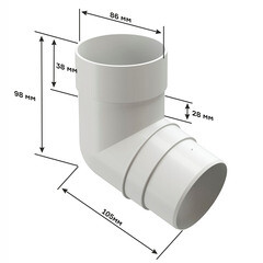 Колено трубы Docke Premium пластиковое d85 мм 72° горький шоколад RAL 8019 - фото 2