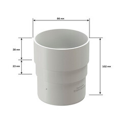 Муфта водосточной трубы Docke Premium пластиковая d85 мм горький шоколад RAL 8019 - фото 2