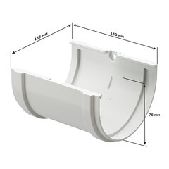 Соединение желоба Docke Premium пластиковое d120 мм горький шоколад RAL 8019 - фото 2