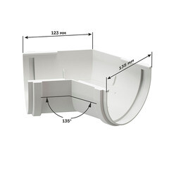 Угол желоба Docke Premium пластиковый d120 мм 135° каштан RAL 8017 - фото 3