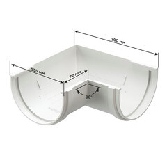 Угол желоба Docke Premium пластиковый d120 мм 90° графитовый серый RAL 7024 - фото 4