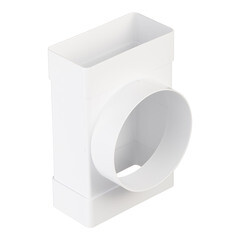 Соединитель Т-образный пластиковый для плоских воздуховодов 55х110 мм с круглыми d100 мм - фото 1