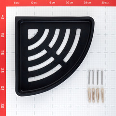 Полка для ванной Iddis Optima Home угловая 215х215х45 мм металл черная (SHE11SBi44) - фото 2