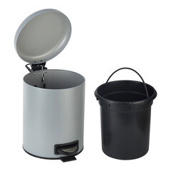 Ведро для мусора Fixsen Hotel FX-34024K с крышкой 5 л металл серое с педалью - фото 3