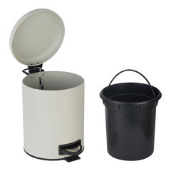 Ведро для мусора Fixsen Hotel FX-34024L с крышкой 5 л металл бежевое с педалью - фото 2