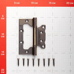 Петля бабочка универсальная неразъемная 100х75 мм бронза - фото 2