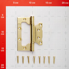 Петля бабочка универсальная неразъемная 100х75 мм золото - фото 3