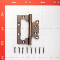 Петля бабочка универсальная неразъемная 100х75 мм медь - фото 3
