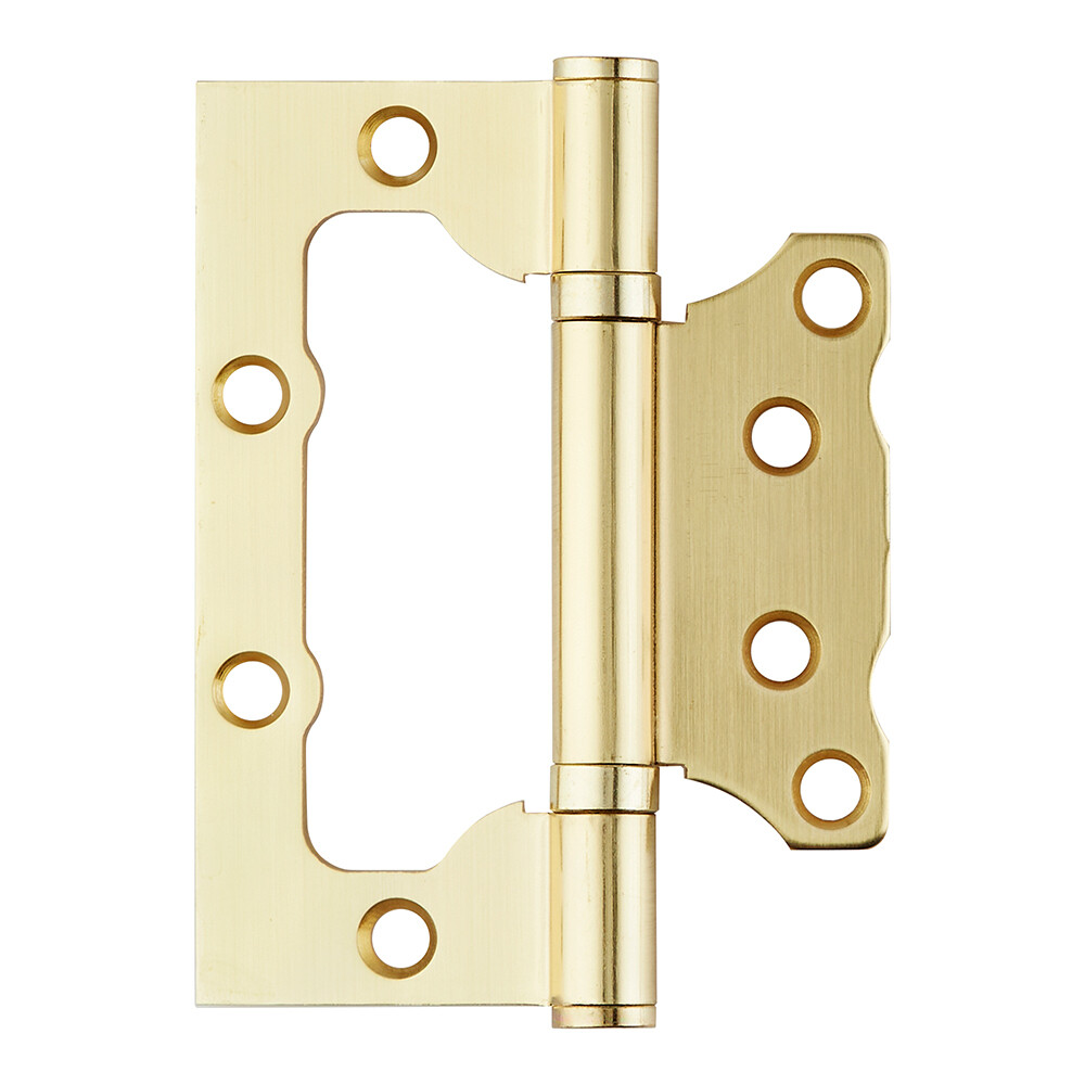 Изображение товара Петля бабочка универсальная неразъемная 100х75 мм матовое золото Изображение товара Петля бабочка универсальная неразъемная 100х75 мм матовое золото