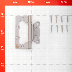 Петля бабочка универсальная неразъемная 100х75 мм матовый хром - фото 2