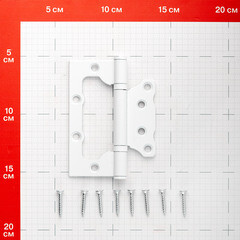 Петля бабочка универсальная неразъемная 100х75 мм белая - фото 3