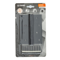 Петля Fuaro карточная универсальная неразъемная 100х75 мм черный матовый - фото 3