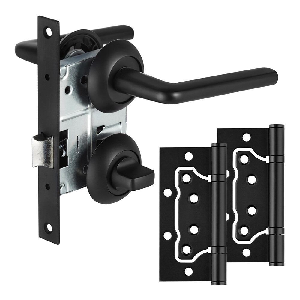 Изображение товара Комплект фурнитуры для двери Corsa Deco Lilium с замком петлями и фиксатором круглая розетка черный (990303) Изображение товара Комплект фурнитуры для двери Corsa Deco Lilium с замком петлями и фиксатором круглая розетка черный (990303)