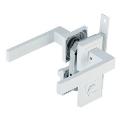 Комплект фурнитуры для двери Corsa Deco Clover с замком петлями и фиксатором квадратная розетка белый (990306) - фото 2
