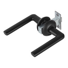 Комплект фурнитуры для двери Corsa Deco Lilium с защелкой и петлями круглая розетка черный (990311) - фото 2