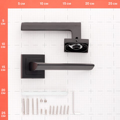 Ручка дверная Corsa Deco Camellia квадратная розетка черная (990314) - фото 3