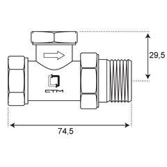 Клапан запорный СТМ 3/4 ВР(г) х 3/4 НР(ш) для радиатора (CARSVL34) - фото 3
